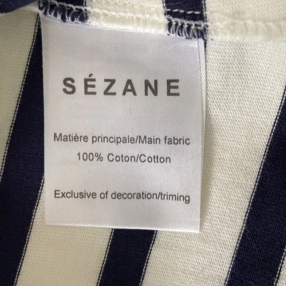 Sezane Loic Mariniere Breton Stripe Shirt White Ecru Blue XS - Picture 9 of 17